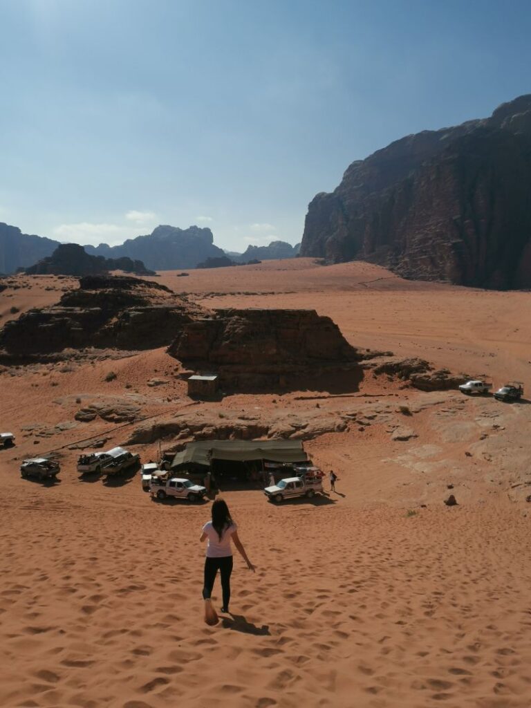 Running down the Red Sand Dunes, Wadi Rum